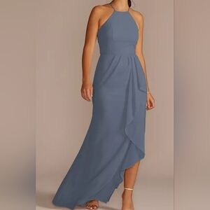 David's Bridal High Low Blue Dress